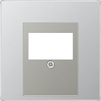 Лицевая панель Jung LS990 metal для 2-м. розетки USB/аудио алюминий картинка